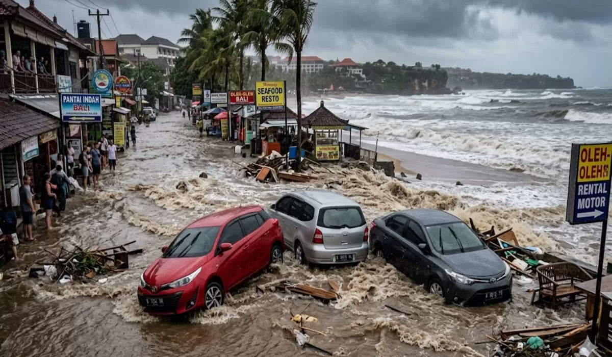 Mencekam! Tiga Mobil Wisatawan Terseret Banjir di Resort Ketapang Sukabumi